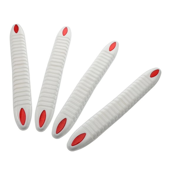 Masteelf 4pcs White Bumper Guard Strips Anti-Collision Bumper Patches Scratch-Resistant Protector Trim for Universal Cars SUV Pickup Truck