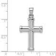 thumbnail image 2 of 925 Sterling Silver Polished Hollow Reversible Religious Faith Cross Pendant Necklace 35x18mm Wide Pendant for Women, 2 of 2
