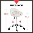 thumbnail image 7 of NiamVelo Stool Chair Adjustable Rolling Stool with Back Swivel Stool with Wheels , Comfortable Cutting Stools for Hairdressers Tattoo Kitchen Office Home, （White）, 7 of 7
