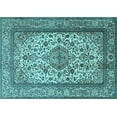 thumbnail image 1 of Ahgly Company Indoor Rectangle Medallion Light Blue Traditional Area Rugs, 6' x 9', 1 of 4