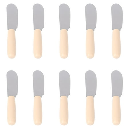 

butter spatula 10pcs Stainless Steel Butter Rubber Handle Cream Spatula Cheese Spreader for Cake Smoother Pastry Decor