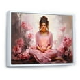 thumbnail image 2 of Designart "Yoga Meditation With A Pink Theme" Yoga Floater Framed Canvas Wall Art, 2 of 5