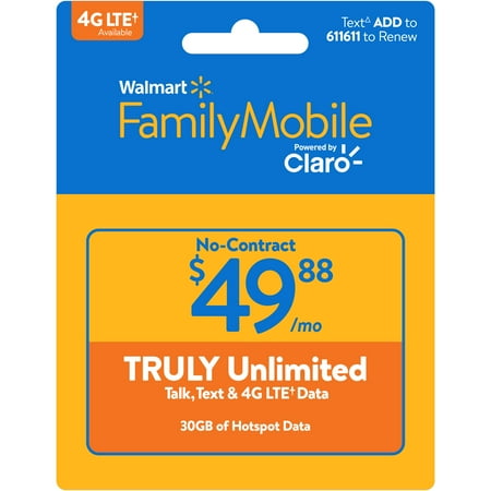 PR Walmart Family Mobile $50 Unlimited Card