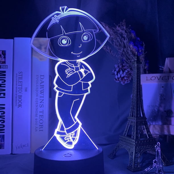 Lámpara nocturna Dora's Anime Decor 3D Illusion con USB