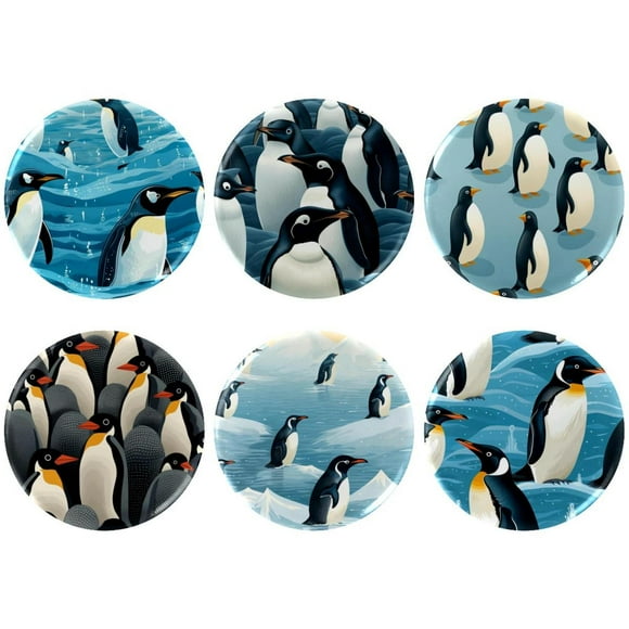 Penguin Badges with Pins for Backpacks Parties Ties Hats Corporate Events Personalized Custom Photo Text Logo Button