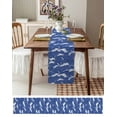 thumbnail image 6 of Table Runner Dresser Scarf 13 x 48 Inch Modern Ocean Blue Wavy Lines Table Runners Non-Slip Heat Kitchen Dining Table Decor for Indoor Outdoor Home Party Decoration, 6 of 7