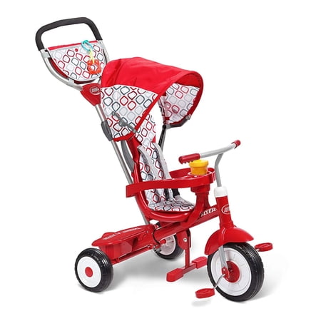 Radio Flyer Ultimate 4-in-1 Stroll ‘N Trike Ride On with 3-Point Harness, Red