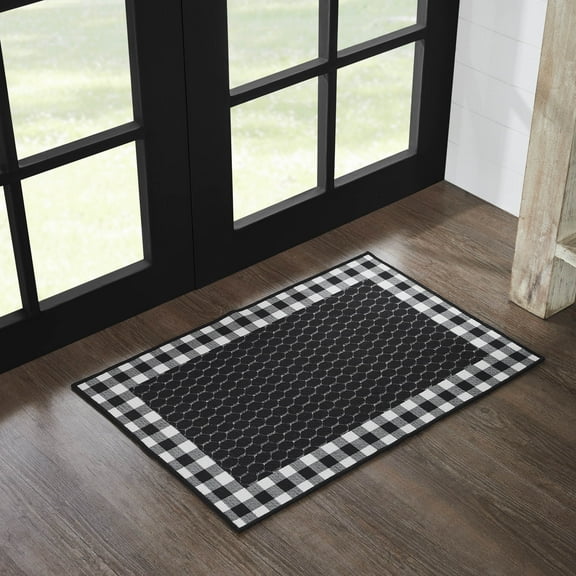 VHC Brands Down Home Indoor Rug Rect 20x30, Polyester Area Rug, Accent Rug, Floor Decor, Down Home Collection, Rectangle 20x30, Country Black