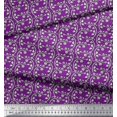 thumbnail image 3 of Soimoi Georgette Viscose Fabric Leaves & Floral Block Fabric Prints by Yard 42 Inch Wide, 3 of 4