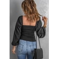 thumbnail image 3 of Women's Black Puff Sleeve Smocked Top, 3 of 6