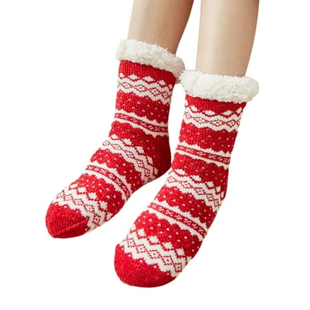 

Women Fuzzy Home Floor Non-Slip Socks Warm Thickened Coral Velvet Snow Socking