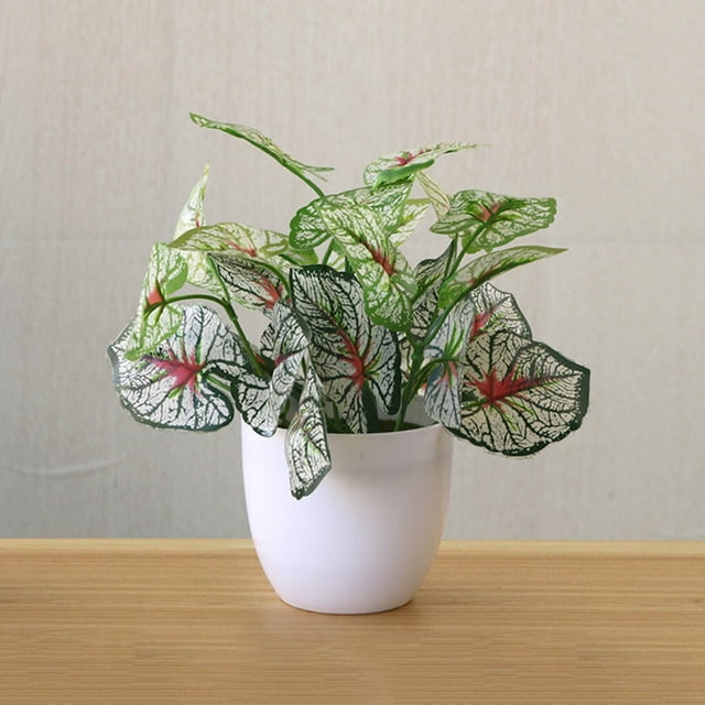 Artificial Potted Plant Leaf Simulation Leaves Home Office Desktop Greenery Decoration