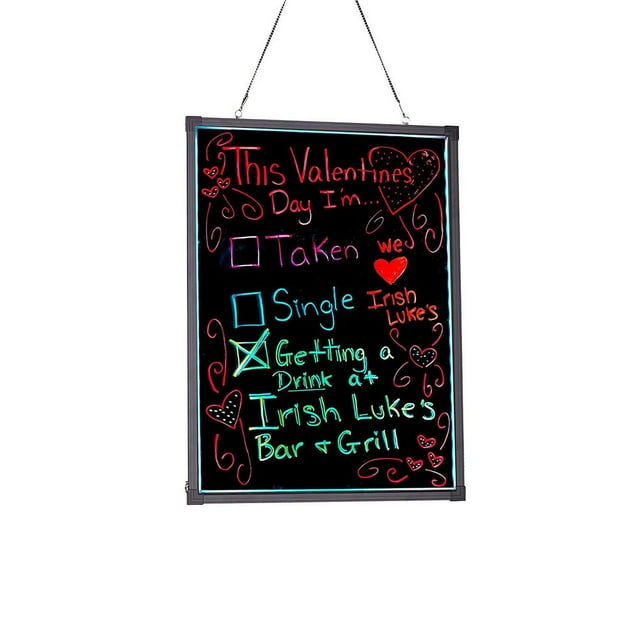 Alpine Industries 32 in. x 40 in. LED Illuminated Hanging Message Writing Board 2 Pack