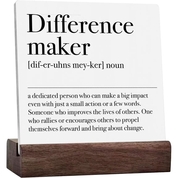 Difference Maker Definition Decorative Ceramic Sign Coworker Leaving Gifts For Teacher Boss Leader Affirmations Rustic Office Desk Accessories Inspirational Ceramic Table Plaque Home Shelf Decor