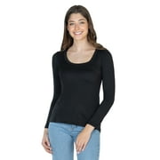 Womens Long Sleeve Scoop Neck Top