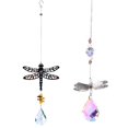 thumbnail image 5 of Hummingbird Atrapasueños de cristal para jardín, colgante de mariposa y colibrí, adorno, campanas de viento para fabricante de arcoíris, prismas para el hogar D, 5 of 5