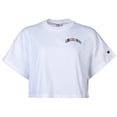 thumbnail image 1 of Camiseta de mujer Champion - Cuello redondo, Crop Top, Uni, Logotipo impreso, Manga corta, Algodón Blanco XL (X-Large), 1 of 4