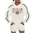 thumbnail image 2 of Women's Gameday Couture Cream Texas Longhorns Down, Set, Go Pullover Hoodie and Shorts Set, 2 of 6