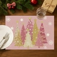 thumbnail image 5 of Wooowa Christmas Tree Pattern Placemats, Festive Heat-Resistant Dining Table Mats for Holiday Meals, 5 of 7