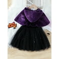 thumbnail image 3 of SUNSIOM Costume d'Halloween pour Filles Mignon Robe Sans Manches en Velours Tulle + Cape à Capuche Ensemble Cosplay, 3 of 6