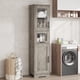 thumbnail image 1 of QinaQin Gabinete alto para baño o cocina con puertas de vidrio y repisa ajustable, mueble independiente para toallas, despensa o lavandería, 1 of 8