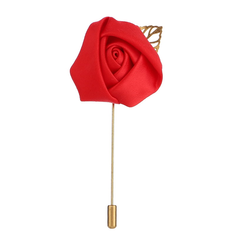 Aevanim Artificial Rose Corsage With Pin - Blackish Green Boutonniere For Weddings