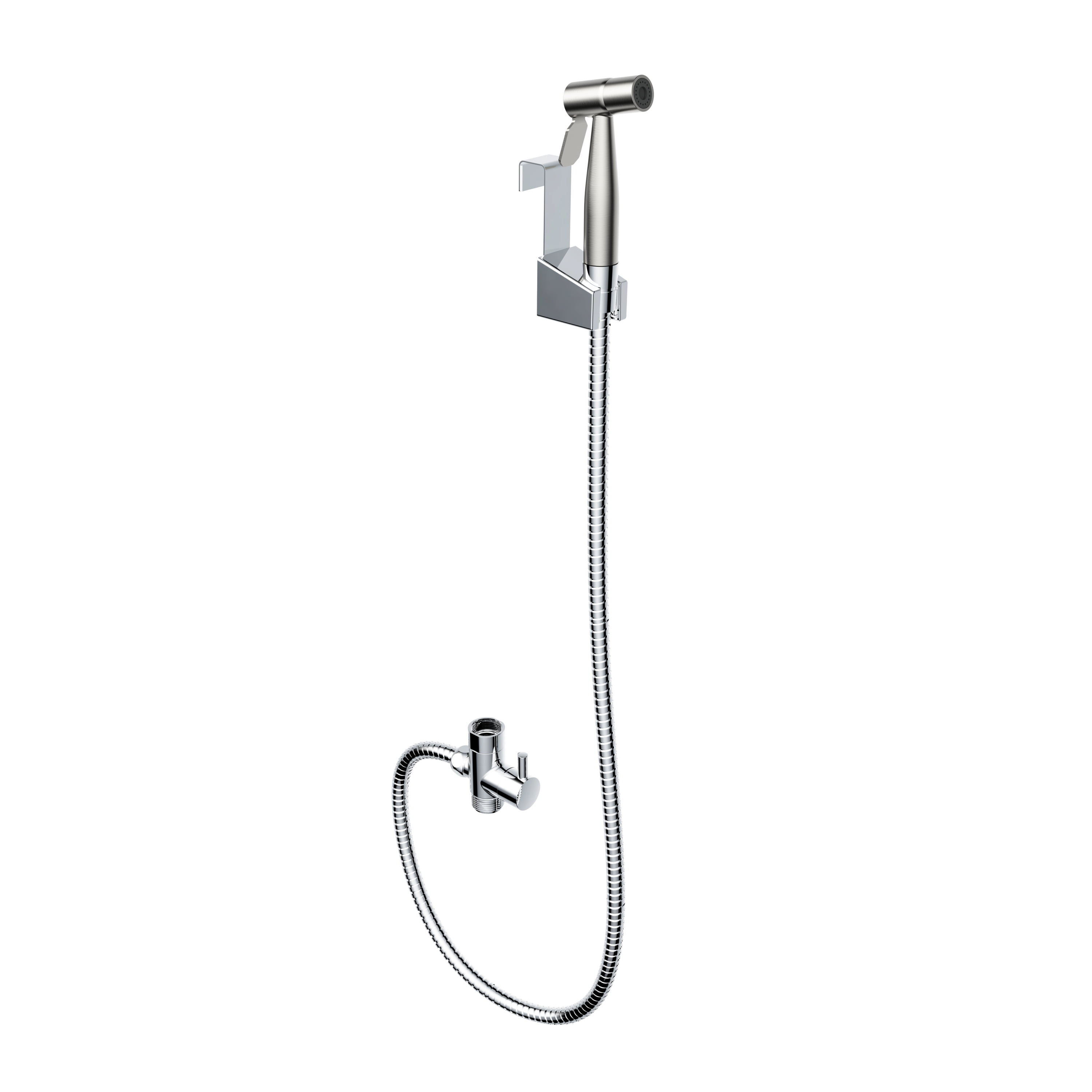 Mainstays Silver Stainless Steel Handheld Bidet Sprayer Set for Personal Hygiene