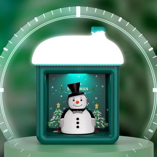 Luz de noche de casa de nieve, cabaña de muñeco de nieve de invierno, lámpara de decoración navideña, lámparas de noche para dormitorio, luz blanca cálida regulable recargable, luces de noche