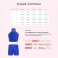 thumbnail image 7 of Haitryli Girls 2 Piece Shiny Gymnastics Outfit Halter Backless Top with Shorts Figure Ice Skating Dance Set for Kids Blue 6, 7 of 7