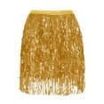 thumbnail image 3 of VUPSGEZ Sequin Fringe Women's Nightclub Skirt Skirt Stage With Sparkly Sparkly Costume Fashion Skirt (Gold,M), 3 of 3