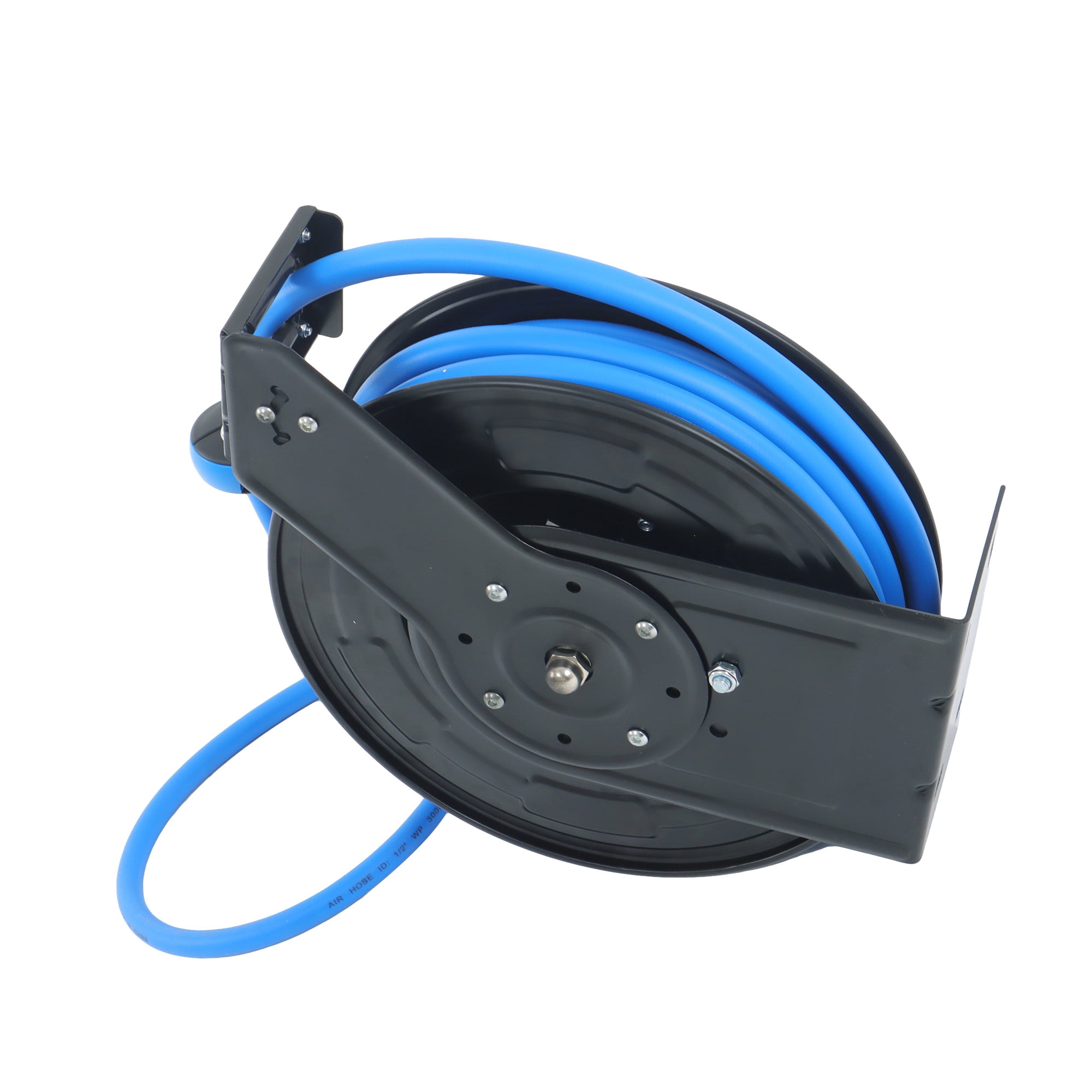 labwork 1/2'' X 50' Wall Mount, 300PSI Retractable Air Hose Reel, Auto Rewind Retractable Reel With Air Hose, 1/2" Npt, Blue
