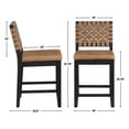 thumbnail image 3 of Steve Silver Reid Black Counter Height Bar Stool with Saddle Brown Upholstery, 3 of 5