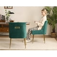 thumbnail image 2 of Mistpeople Velvet Dining Chairs Set of 4,Modern Simple Kitchen Dining Room Chairs,Thickened Upholstery with Gold Metal Legs,Pleated Design Accent Chair with Frosted Carrying Handle (Green), 2 of 6