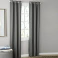 thumbnail image 3 of Mainstays Olan Dark Gray Blackout Curtain Panel Pair, 2-Pack, Grommet Top, Textured Solid, 37" x 84", Room Darkening Drapes for Bedroom, 3 of 9