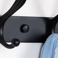 thumbnail image 3 of Unique Bargains Home Bedroom Wall Hook Zinc Alloy Hooks DIY Coat Towel Holder Black 5-Hook, 3 of 7