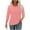 Pink, variant on CHGBMOK Crew Neck T Shirts for Women Solid 3/4 Sleeve Blouses Casual Basic Tee Loose Fit Tunic Going Out Top
