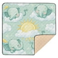 thumbnail image 6 of WOBOGO Illustration Of Cartoon Sleeping Baby Elephants Baby Playmats Extra Large Waterproof Rollable Activity Pads for Toddlers 50×50inch, 6 of 7