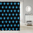 thumbnail image 2 of Manfei Minimalist Stars Shower Curtain 72Wx72L,Cute Polka Dot Bathroom Curtain,Black Blue, 2 of 5
