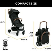 Jeep Altitude Compact Travel Stroller by Delta Children – Greenguard Gold Certified, Easy One Hand Fold, Lightweight, Extendable Canopy with Peek-a-Boo Window, 4 Wheel Suspension, Black