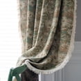 thumbnail image 2 of 2 Pcs Boho Green Floral Semi-Blackout Curtains with Rod Pocket Tassel 59" W x 87" L, 2 of 6