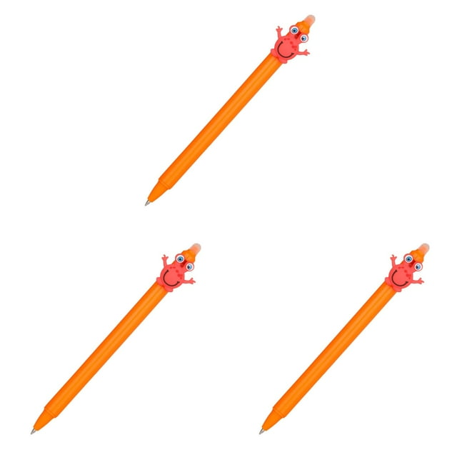2026 Cute Cartoon Erasable Pen, Character Design with Friction Ink, Fun Writing Tool for Kids to Correct Mistakes, Smooth 0.5mm Tip for School Notes - Orange*3