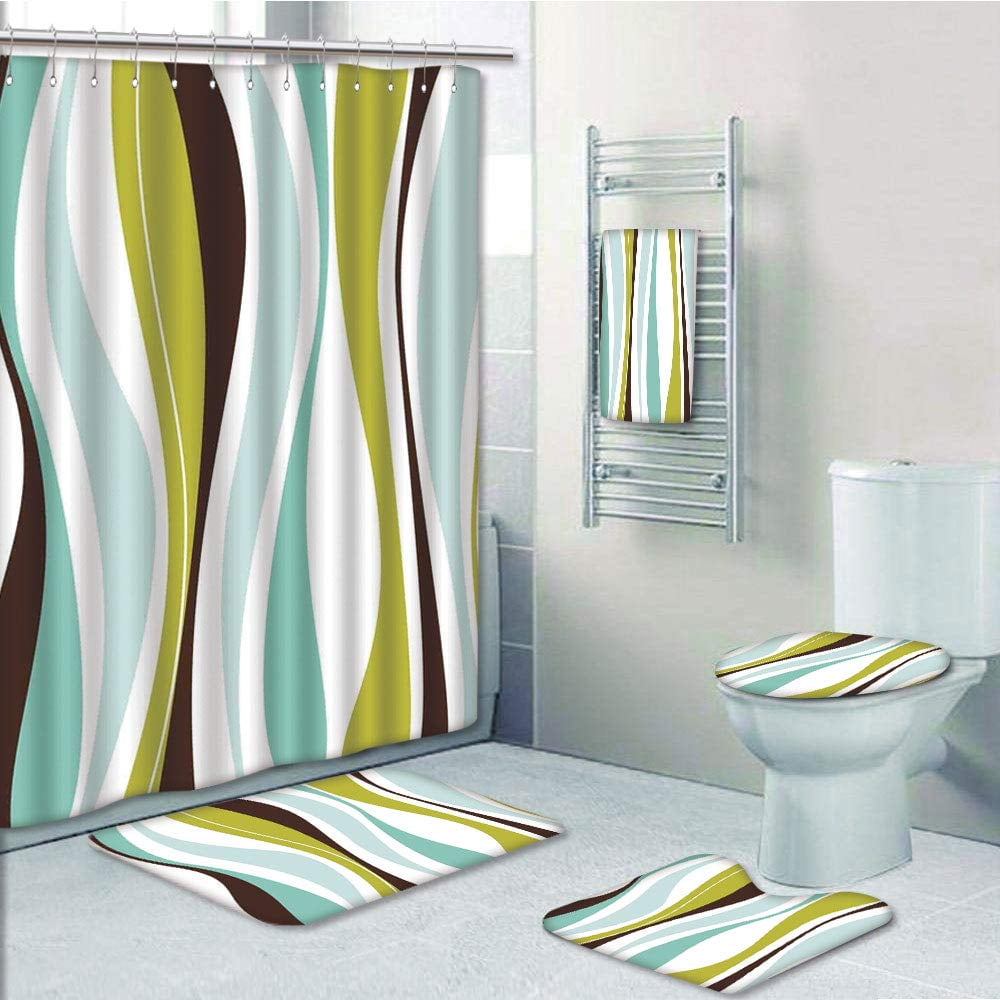 Prtau Vintage Abstract Horizontal Vibrant Shape 5 Piece Bathroom Set Shower Curtain Bath Towel Bath Rug Contour Mat And Toilet Lid Cover Walmartcom Walmartcom Prtau Vintage Abstract Horizontal Vibrant Shape 5 Piece Bathroom Set Shower Curtain Bath Towel Bath Rug Contour Mat And Toilet Lid Cover Walmartcom Walmartcom