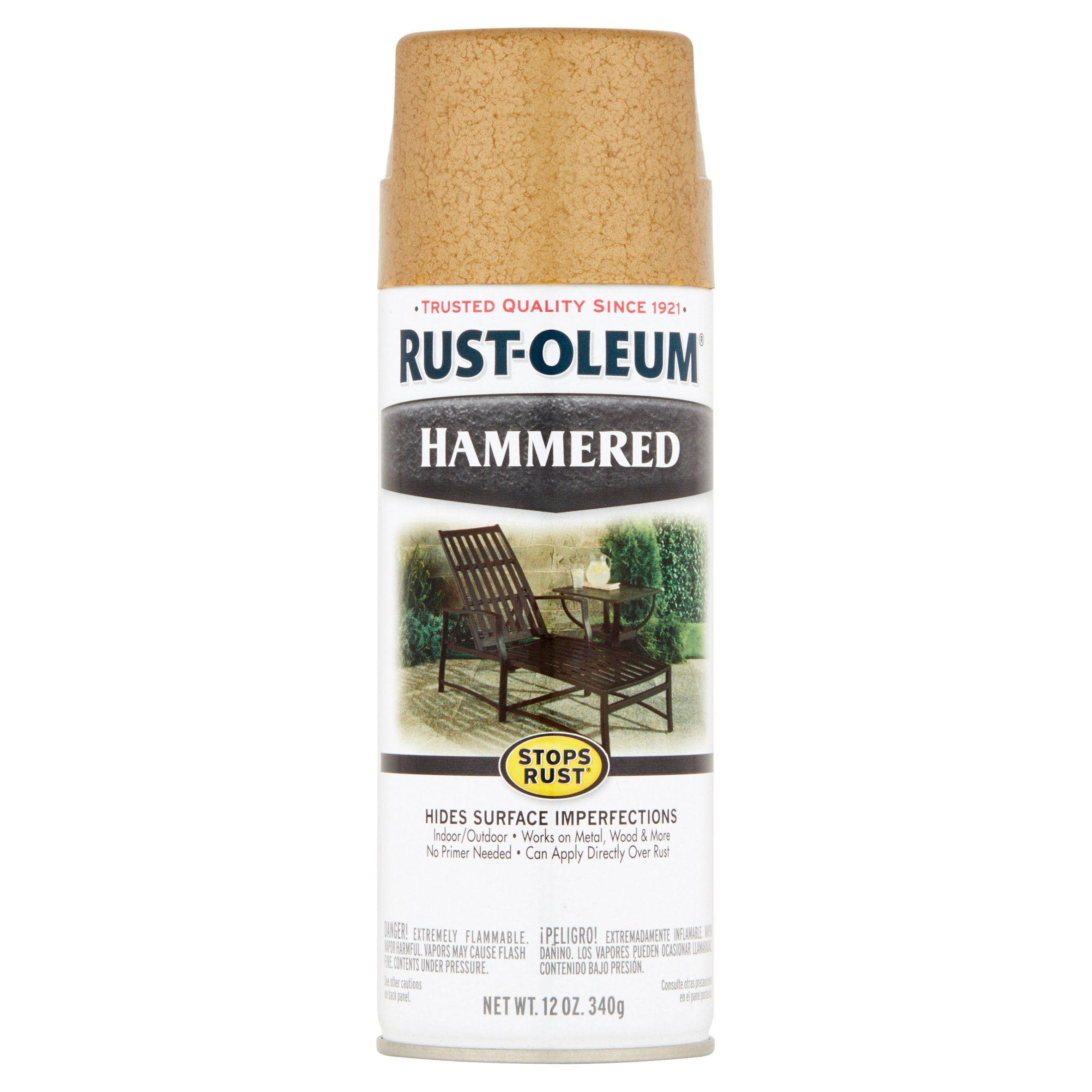 RustOleum Stops Rust Hammered Gold Paint, 12 oz