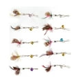 thumbnail image 3 of Cat Pole Replacement Feather, 10Pcs Interactive Replacement Feather Cute Flying  With Bell Pin Hook For Cat Teaser Wands, 3 of 8
