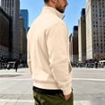 thumbnail image 5 of hoksml Men's Quarter Zip Pullover Sweatshirt Solid Stand Collar Kangaroo Pocket for Fall Winter Daily Casual Outdoor Comfort, 5 of 7