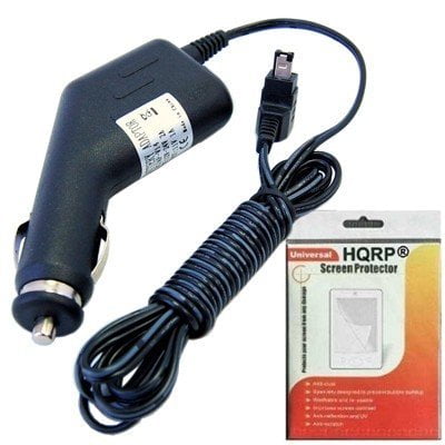 HQRP Car Charger for JVC GR-D750U GR-D750US GR-D770 GR-D770U Camcorder Adapter Cigarette Lighter plus HQRP LCD Screen Protector