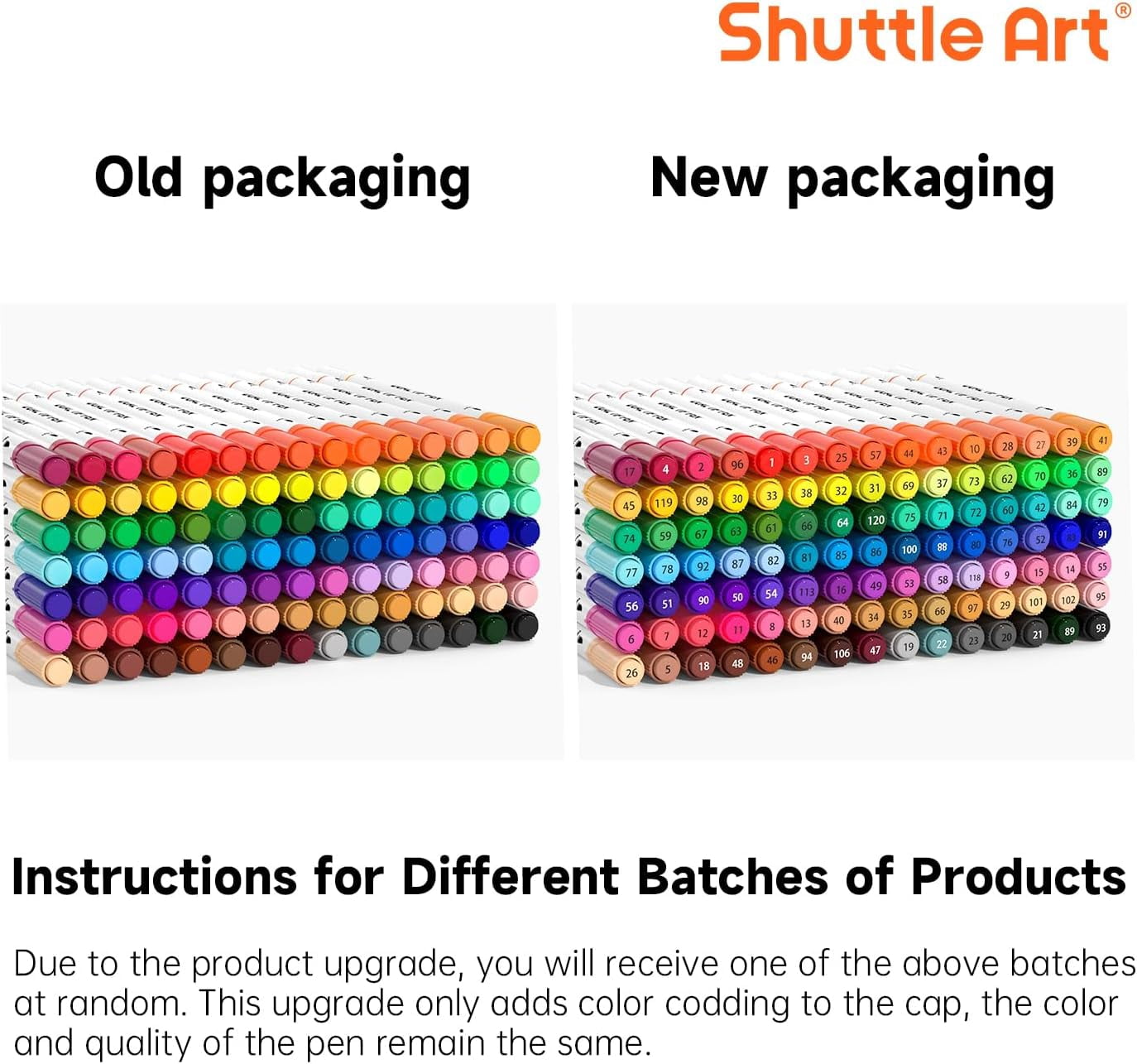 Shuttle Art Dual Tip Brush Markers Set, 105 Colors with Case and