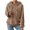 Khaki, variant on Ladies Drop Shoulder Hooded Teddy Long Sleeve Casual Sweater Pullover Long Zipper Sweatshirts Women