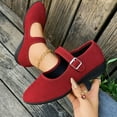 thumbnail image 2 of Wine Womens Fashionable Flats With Hollow Buckle And Cloth Material Wedge Heel For Comfortable And Dressy Occasions, 2 of 9