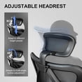 thumbnail image 5 of SIHOO M18 Upgraded Wheels Office Chair Ergonomic Desk Chair, Breathable Mesh Design High Back Computer Chair, Adjustable Headrest and Lumbar Support (Light Black), 5 of 7